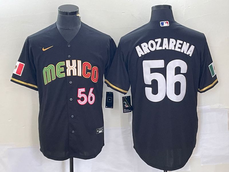 Men 2023 World Cub Mexico #56 Arozarena Black Nike MLB Jersey8->more jerseys->MLB Jersey